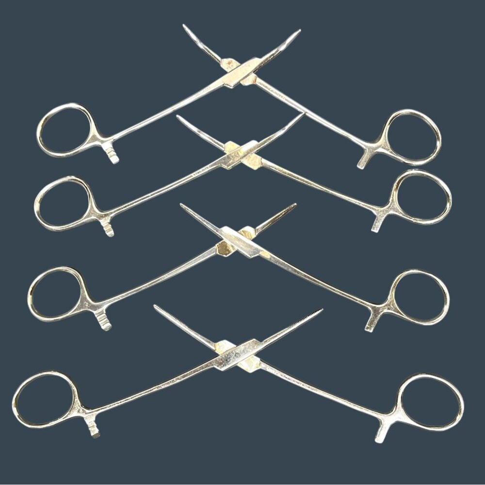 VTG Lot Stainless Steel Forceps Hemostat Scissor Clamp Medical Instrument Set - Picture 3 of 9